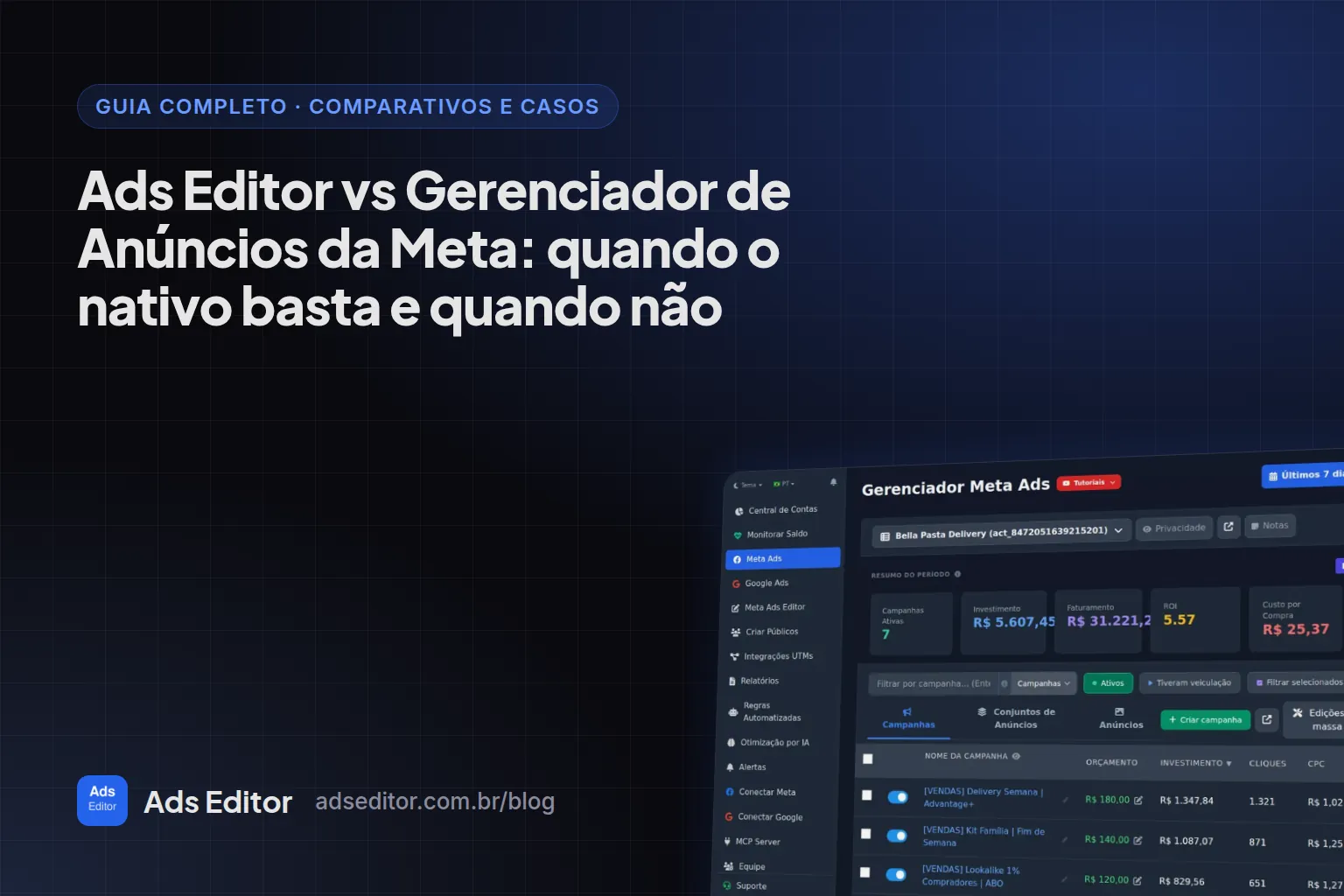 Ads Editor vs Gerenciador de Anúncios da Meta: comparação de funcionalidades