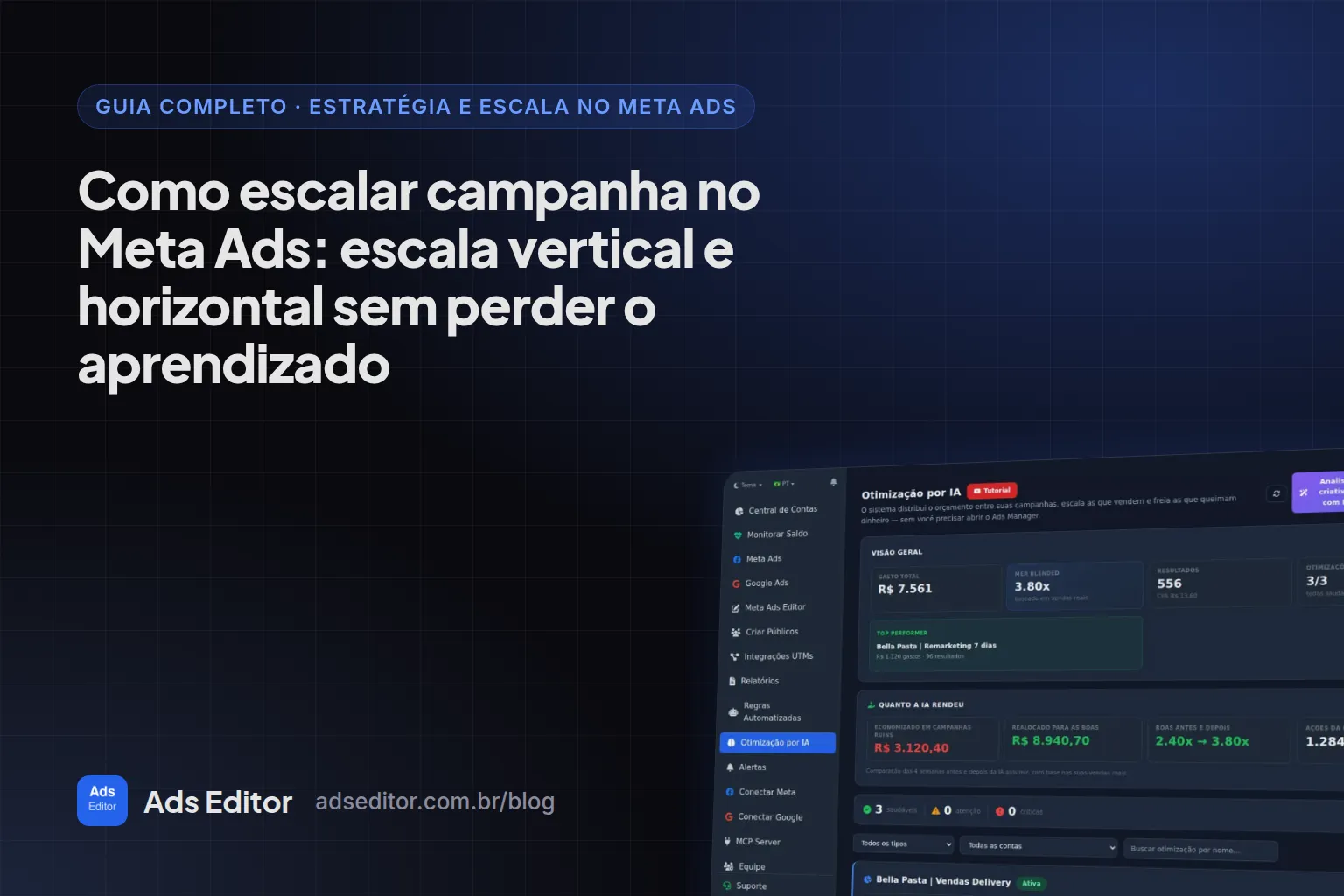 Como escalar campanhas no Meta Ads em degraus com histórico de escala do Ads Editor